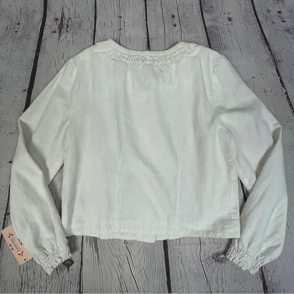 NANETTE LEPORE embroidered lined linen cotton boho lightweight jacket NEW size 2 - Picture 9 of 14